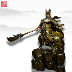 金丝楠乌木雕件《关公》